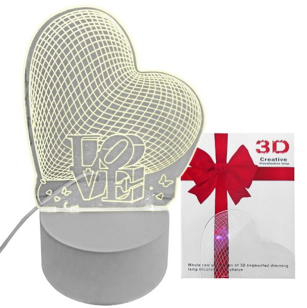 Πινακίδα Love Διάφανη Με Φως Μπαταρίας&Usb 13,5x18εκ. H